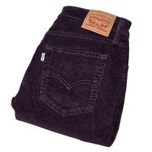 Levis 726 Flare Corduroy Pants Womens 31 Purple High Rise Stretch Cotton Blend